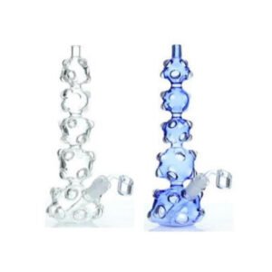 CLOVER GLASS 12 INCH FLOXY MARIK LIME ROLIE DESIGN WATER PIPE (ASSORTED COLORS)