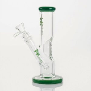 MK GLASS 9" CLEAR HEAVY LIME DESIGN WITH INLINE 14MM SLIDER WATER PIPE