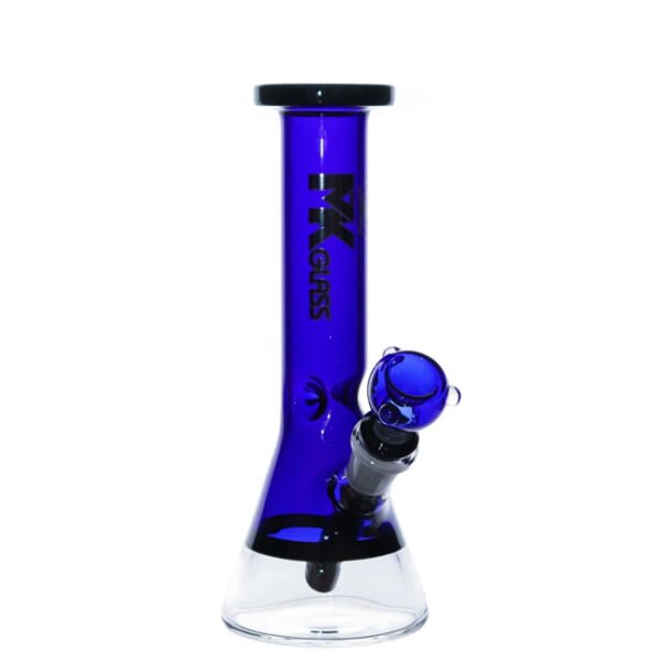 MK GLASS 12" SLIM HEAVY BEAKER WITH INLINE 14MM SLIDER WATER PIPE