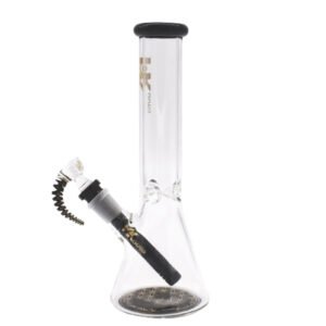 MK GLASS 12" CLEAR MOLINE HANDCRAFTED DESIGN WITH 14MM SLIDER WATER PIPE