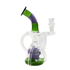 10" GLASS FANCY RECYCLER WATER PIPE