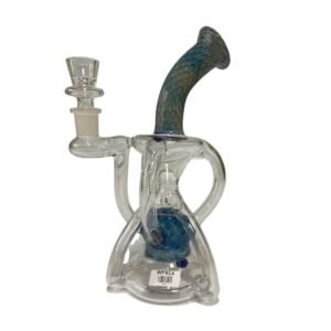 10" GLASS FANCY RECYCLER WATER PIPE