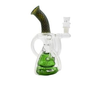 10" GLASS FANCY RECYCLER WATER PIPE