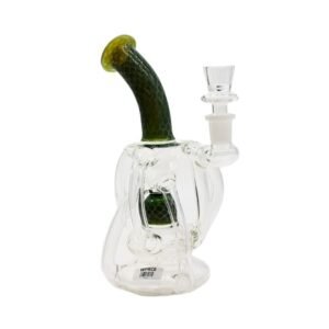 10" GLASS FANCY RECYCLER WATER PIPE