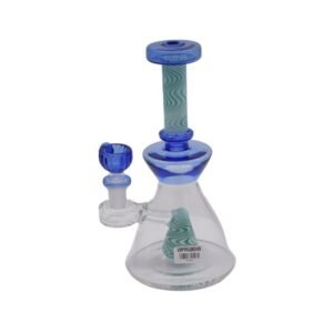 GLASS 8" WITH COLORFULL TRI CONE DESIGN HEAVY DUTY WATER PIPE