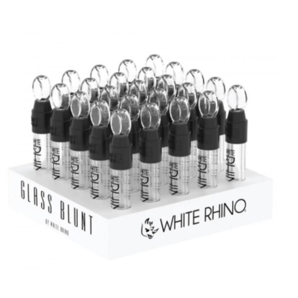 WHITE RHINO GLASS BLUNT SLIDER 25CT/ BOX