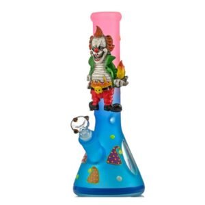 14" HAND PAINTED CALLIGRAPHY JOKER THEME  GLOW IN THE DARK WATERPIPE