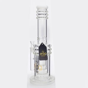 SMOQ GLASS 14 INCH HEAVY LIME BOLIX DESIGN WITH INLINE HONEYCOMB PERC WATERPIPE "YX95"