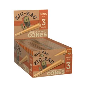 ZIG ZAG UNBLEACHED CONES KING SIZE 3 PACK (24 PACKS)