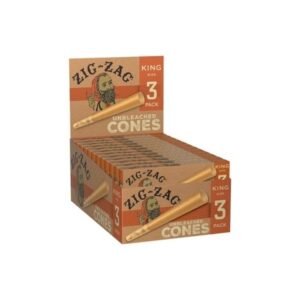 ZIG ZAG UNBLEACHED CONE KING SIZE 3 PACK (36PK / BOX)