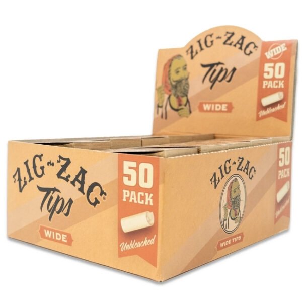 ZIG ZAG UNBLEACHED WIDE TIPS 50PACK/BOX