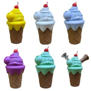 7" ICE CREAM DESIGN SILICONE WATER PIPE