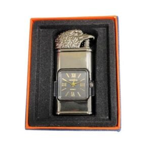 FANCY EAGLE DESIGN LIGHTER WITH CLOCK
