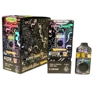 FLYING HORSE BLACK & SILVER EDITION THC-J+THCP+THC VIII 3 IN 1 FLAVOR 9GM DISPO 5CT/ BOX