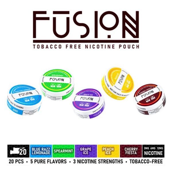 FUSION NICOTINE POUCHES 3MG-6MG-12MG 15 5CT SLEEVES DISPLAY