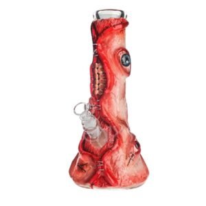 PHOENIX HALLOWEEN DESIGN 12" 3D HAND PAINTING WATER PIPE WITH 7MM THICK GLASS