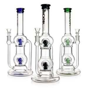 PHOENIXSTAR GLASS WATERPIPE WITH DOUBLE BALL PERCS 13 INCH
