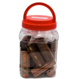 LARGE MULTI COLOR PRESS WOOD DUG OUT WITH METAL CIGARETTE 25CT/ JAR