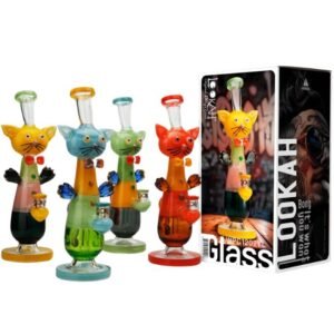 LOOKAH GLASS 12'' CAT FACE FANCY WATER PIPE