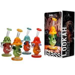 LOOKAH GLASS 8'' MUSHROOM SHAPE CHARACTER DESIGN WATER PIPE