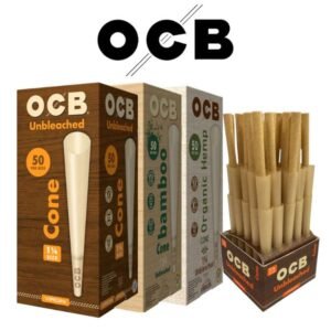 OCB UNBLEACHED 1 1/4 HEMP CONES 50CT/ BOX