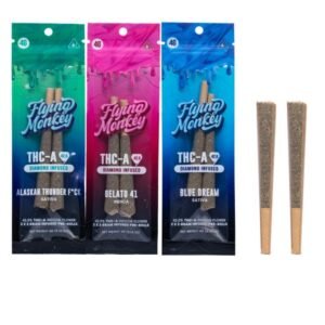 FLYING MONKEY THCA DIAMOND INFUSED PRE ROLLS 2 X 2 GM JOINTS 10CT BOX