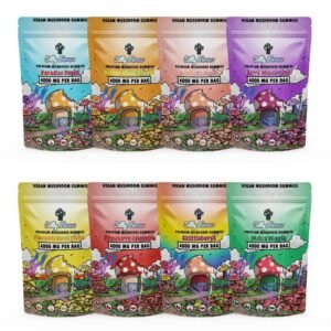 SILLY FARMS PREMIUM MICRODOSE VEGAN MUSHROOM GUMMIES 500MG PER GUMMY 8CT/BAG 10CT/DISPLAY