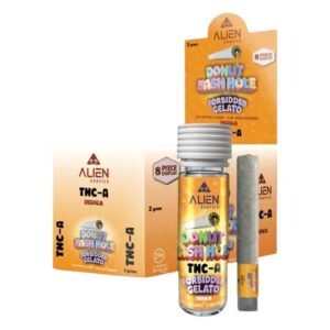 ALIEN THC-A DONUT HASH HOLE 2GM PRE ROLLS JOINTS 8CT/ BOX