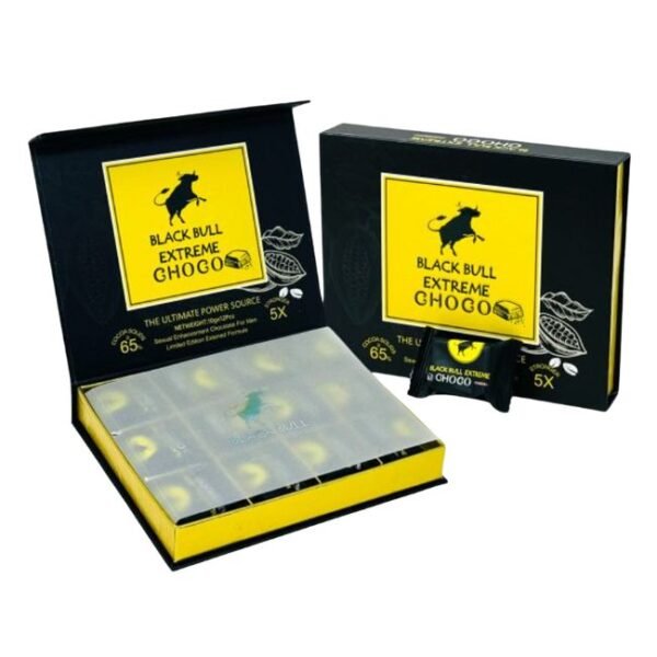BLACK BULL EXTREME 5X STRONGER MALE ENHANCEMENT CHOCOLATE FOR MEN 12CT/ BOX