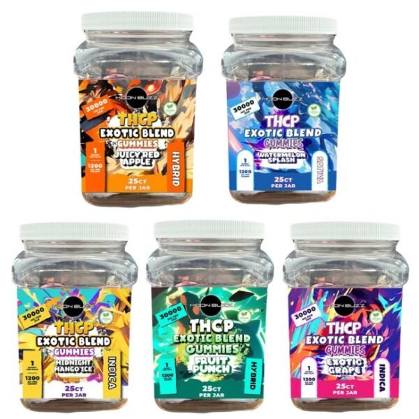 MOON BUZZ THC-P EXOTIC BLEND 1200MG PER GUMMY BAG 25CT JAR