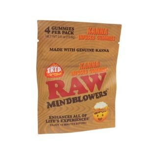 RAW MIND BLOWERS KANNA INFUSED TRYP MUSHROOM GUMMIES 4 PER PACK-8CT BOX