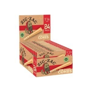 ZIG ZAG UNBLEACHED CONES 1-1/4 (2PK-24CT DISPLAY BOX) PRE PRICED 99c