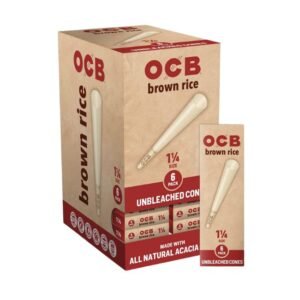 OCB BROWN RICE UNBLEACHED CONE 24CT/ BOX