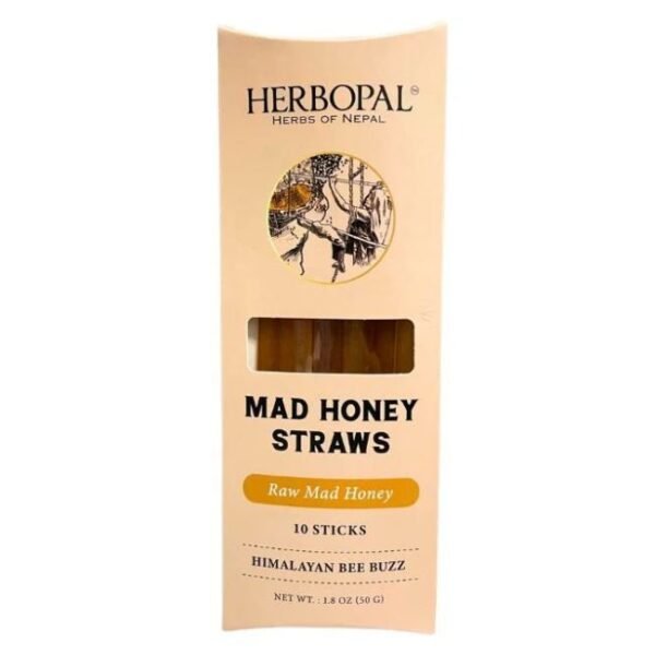 HERBOPAL MAD HONEY STRAWS HIMALAYAN BEE BUZZ 1.8OZ (50GM) 10 STICKS PACK