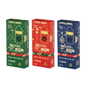 FLYING HORSE CHRISTMAS EDITION POWER P+NEO THC+RELAX D9 3 IN 1 FLAVOR 9GM DISPO 5CT/ BOX
