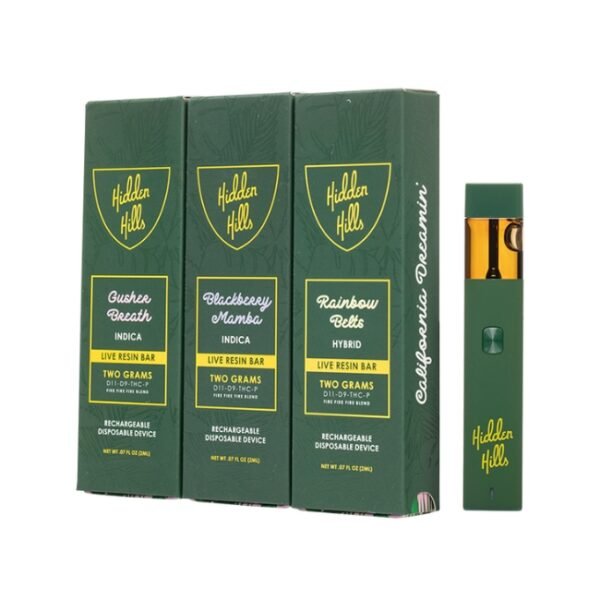 HIDDEN HILLS FIRE FIRE BLEND D11 + D9 +THC-P LIVE RESIN 2GM DISPO 5CT/BOX