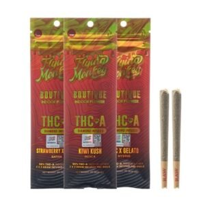 FLYING MONKEY BOUTIQUE COLLECTION 55% THC-A DIAMOND INFUSED JOINTS 2 X 2GM PK 10PK/DISPLAY