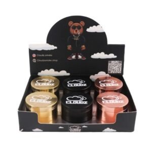 CLOUDZ 63MM 4 CHAMBERS GRINDER 6CT DISPLAY (MIXED COLORS)
