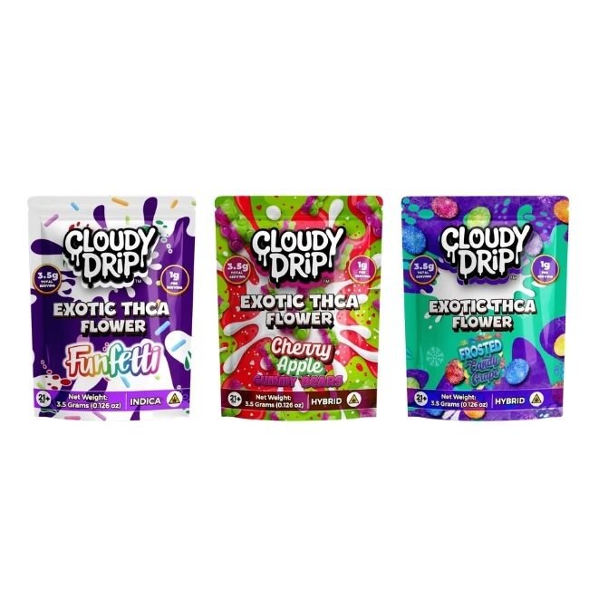 CLOUDY DRIP EXOTIC THC-A 3.5GM FLOWER 5CT DISPLAY CLOUDY DRIP EXOTIC THC-A 3.5GM FLOWER 5CT DISPLAY
