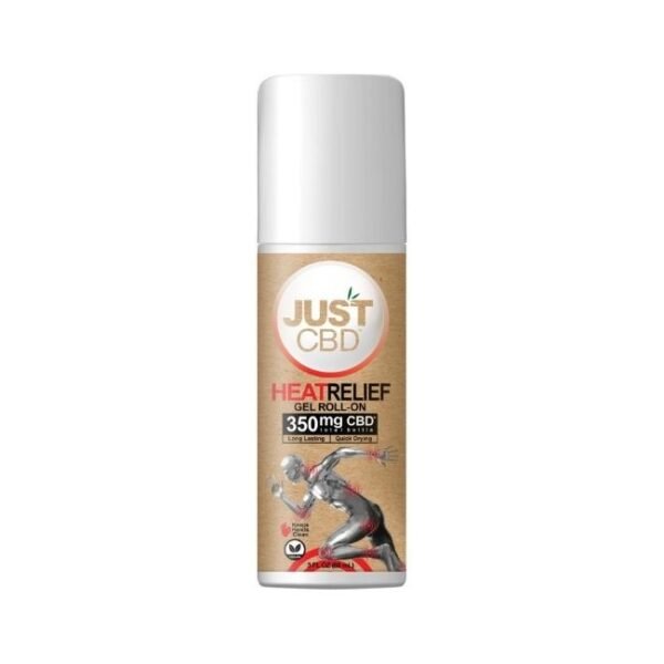 JUST CBD ROLL-ON HEAT PAIN RELIEF GEL 350MG 3OZ