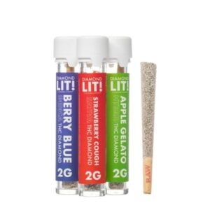 LIT THC 2GM SINGLE TUBE DIAMOND PRE ROLLS 20CT DISPLAY
