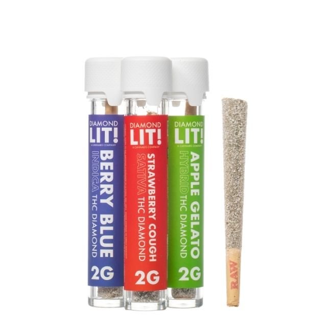 LIT THC 2GM SINGLE TUBE DIAMOND PRE ROLLS 20CT DISPLAY LIT THC 2GM SINGLE TUBE DIAMOND PRE ROLLS 20CT DISPLAY