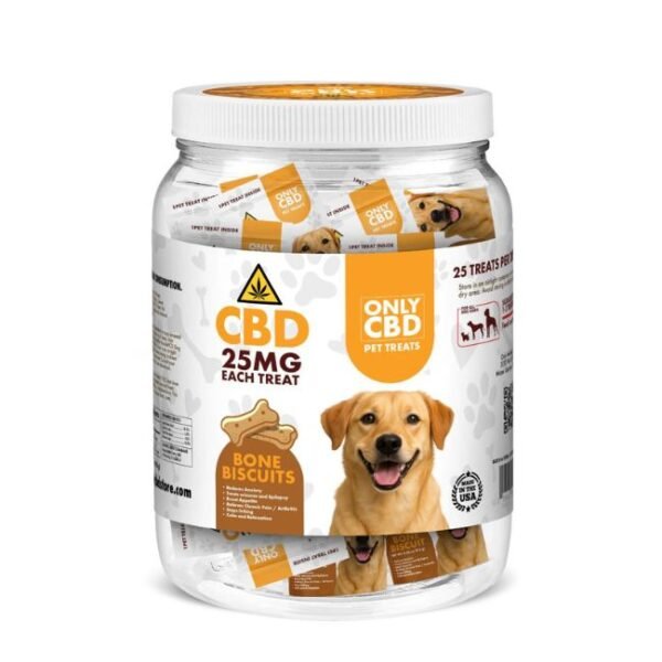 ONLYCBD CBD DOG TREATS 25MG EACH 25 SINGLE PACK PER JAR