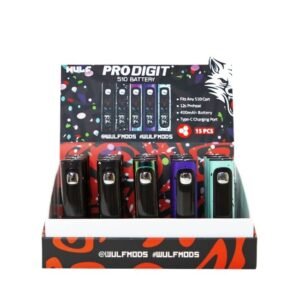 WULF MODS PRO DIGIT VAPORIZER 400mAH BATTERY ASSORTED COLOR 15CT/ DISPLAY