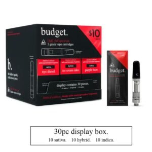 BUDGET 1GM DELTA-8 THC FULL SPECTRUM VAPE CARTS 30CT - 10 INDICA - 10 SATIVA - 10 HYBRID