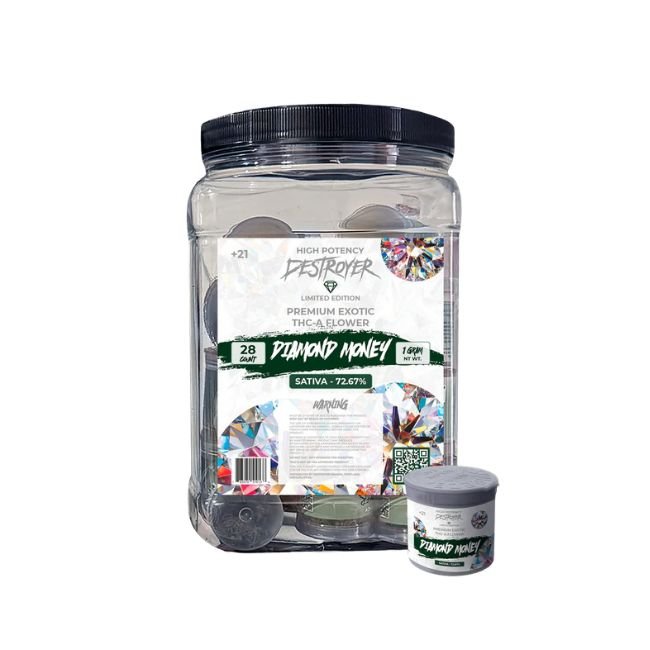 DESTROYER DIAMOND EDITION PREMIUM EXOTIC THC-A FLOWER 1GM JAR 28CT DISPLAY DESTROYER DIAMOND EDITION PREMIUM EXOTIC THC-A FLOWER 1GM JAR 28CT DISPLAY