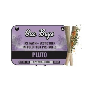 GAS BOYS ICE HASH + EXOTIC KEIF INFUSED THC-A PRE ROLLS 5CT TIN / 8 TINS DISPLAY