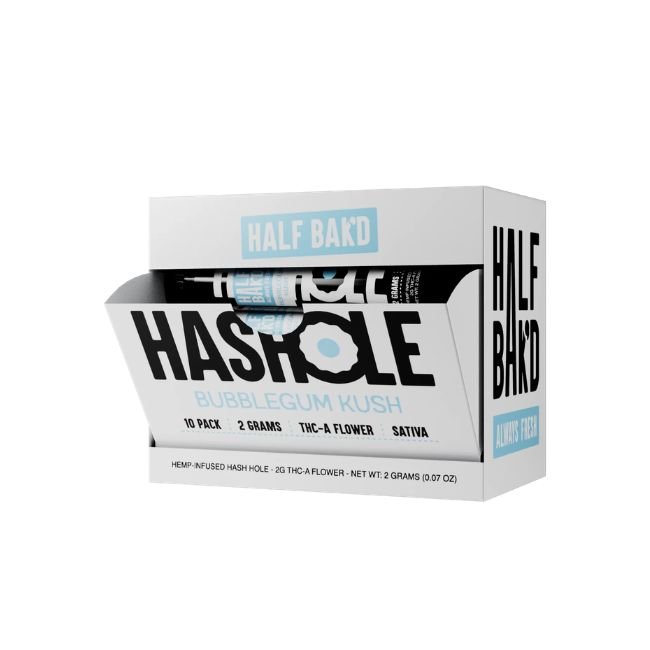 HALF BAK'D THC-A 2GM HASHOLE 10CT/DISPLAY HALF BAK'D THC-A 2GM HASHOLE 10CT/DISPLAY