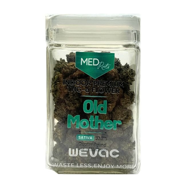 MEDROOTTHCAFL02 MED-ROOTS EXOTIC INDOOR PREMIUM THC-A FLOWER 4OZ JAR (113GM)