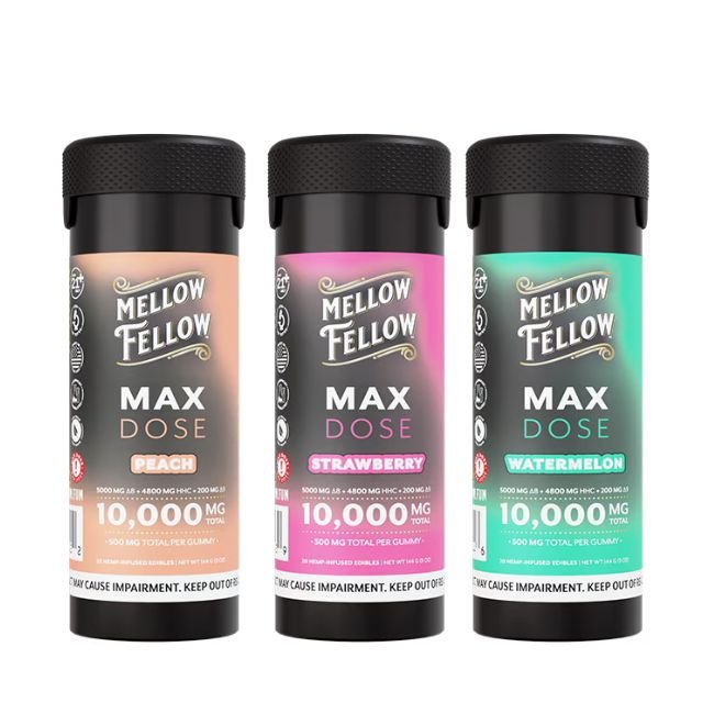 MELLOW FELLOW MAX DOSE 10,000MG GUMMIES 20CT JAR MELLOW FELLOW MAX DOSE 10,000MG GUMMIES 20CT JAR